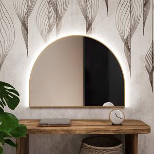 Baltica Design Tiny Border Semi Round oglindă 80x40 cm cu iluminare auriu 5904107927558