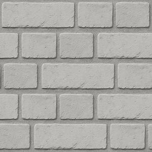Tapet Textură de cărămidă gri deschis cu margini moi, Tapet loft, a00878 : Uwalls.ro