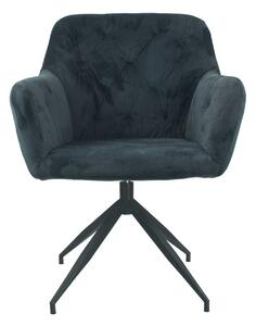 Scaun rotativ VELEZA NEW, gri inchis/negru, stofa catifelata/metal, 6