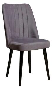 Set 2 scaune POLO, gri/negru, stofa catifelata/metal, 46x45x92 cm