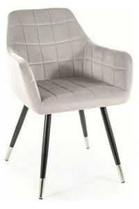 Scaun NUXE, gri deschis/negru, stofa catifelata/metal, 56x42x83 cm