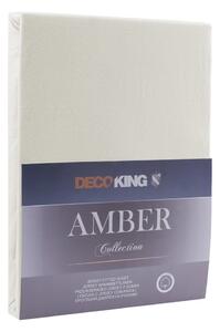 Cearșaf de pat crem deschis DecoKing Amber Collection, 180-200 x 200 cm