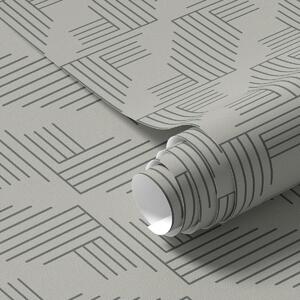 Tapet Blocuri liniare de colț care formează pătrate pe fond gri cald, Tapet abstract, a00907 : Uwalls.ro