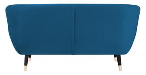 Canapea Mazzini Sofas AMELIE cu picioare negre, albastru, 158 cm