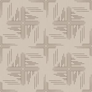 Tapet Grile de linii de cacao cu mici cruci centrale, bej, Tapet abstract, a00911 : Uwalls.ro