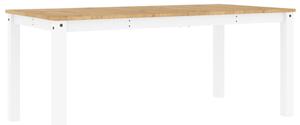 Masă de sufragerie „Panama”, alb, 180x90x75 cm, lemn masiv pin