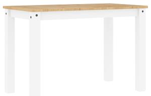 Masă de sufragerie „Panama”, alb, 117x60x75 cm, lemn masiv pin