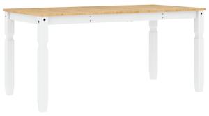 Masă de sufragerie "Corona", alb 160x80x75 cm lemn masiv de pin