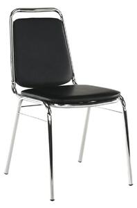 Scaun ZEKI, negru, piele ecologica/metal, 45x58x82 cm