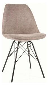 Scaun KEN, bej/negru, stofa clasica/metal, 49x40x85 cm