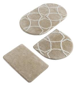 Set 3 covorașe de baie Confetti Bathmats Bonne, maro