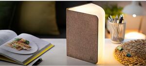 Veioză de birou cu LED Ginko Booklight Large, formă de carte, maro închis