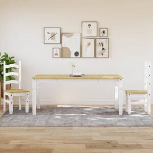 Masă de sufragerie "Corona", alb 180x90x75 cm lemn masiv de pin