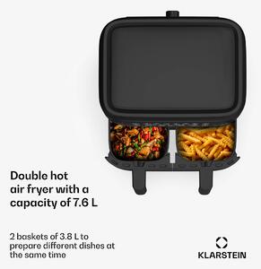 Klarstein Friteuză cu aer cald VitaFry Duo 7,6 litri 2 zone de gătit 6 programe