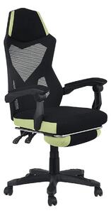 Scaun gaming JORIK NEW, negru/verde, plasa/plastic, 60x65x108/118 cm
