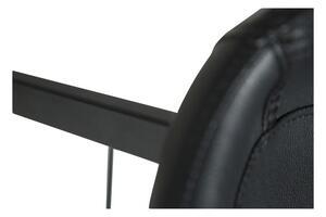 Scaun de bar din piele artificială DAN–FORM Denmark Hype, negru, înălțime 103 cm