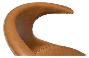 Scaun de bar din piele artificială DAN-FORM Denmark Flair, înălțime 100 cm, maro coniac