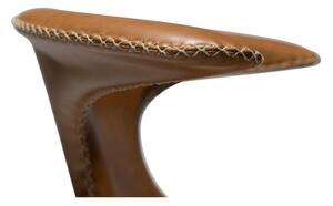 Scaun de bar din piele artificială DAN-FORM Denmark Flair, înălțime 100 cm, maro coniac