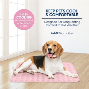 Saltea de racire pentru animale de companie Cooling Pet Mat, 70 x 56 cm roz, Large, HS044