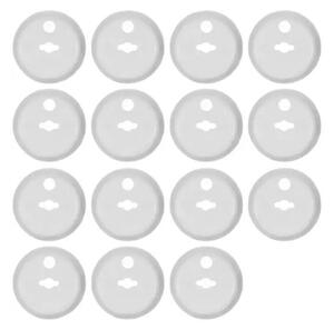 Set 15 protectii priza, 3 chei incluse, plastic, 3,7x2,3 cm, alb