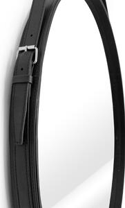Oglinda rotunda neagra cu maner din piele ESHA Průměr zrcadla: 40 cm