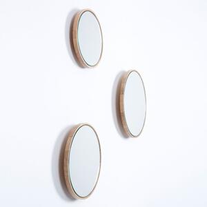 Oglindă de perete cu ramă din lemn masiv de stejar Gazzda Look, ⌀ 22 cm