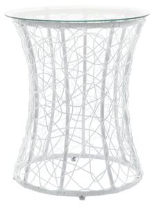 Masuta de cafea alba SALMAR NEW din sticla securizata, 50x47 cm