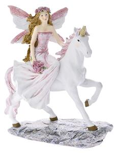 Decoratiune din Rasina, Zana pe Unicorn, 20cm