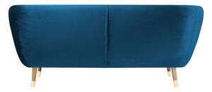 Canapea cu tapițerie din catifea Mazzini Sofas Benito, albastru, 188 cm