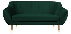 Canapea cu tapițerie din catifea Mazzini Sofas Benito, verde închis, 158 cm