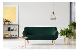 Canapea cu tapițerie din catifea Mazzini Sofas Benito, verde închis, 158 cm