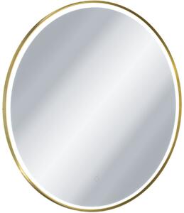 Excellent Corido oglindă 100x100 cm rotund cu iluminare cu covoraș de încălzire auriu DOEX.CO100.GB