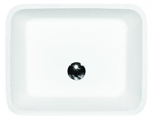 Lavoar freestanding alb 52 cm din compozit, dreptunghiular, Besco Assos