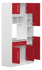 Sistem depozitare pentru bucătărie cu rafturi Symbiosis Louise, roşu - alb