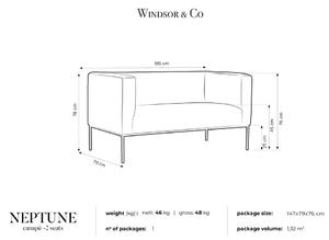 Canapea Windsor & Co Sofas Neptune, 145 cm, gri închis