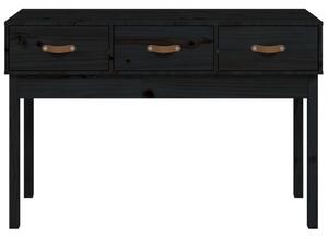 Masă consolă, negru, 114x40x75 cm, lemn masiv de pin