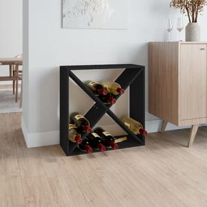 Dulap de vinuri, negru, 62x25x62 cm, lemn masiv de pin