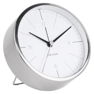 Ceas alarmă Karlsson Normann, Ø 10 cm, alb - gri