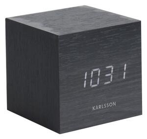 Ceas alarmă Karlsson Mini Cube, 8 x 8 cm, negru