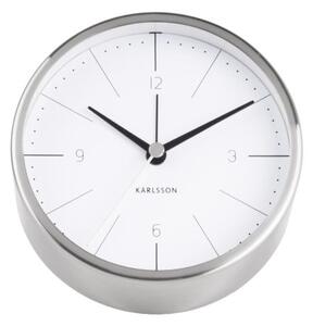 Ceas alarmă Karlsson Normann, Ø 10 cm, alb - gri