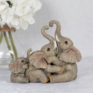 Set statuete Familia de Elefanti - mami, tati si copil 15 cm