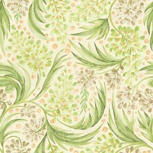 Tapet Model floral discret în nuanțe delicate de verde, Tapet flori, a00853 : Uwalls.ro