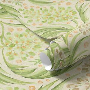 Tapet Model floral discret în nuanțe delicate de verde, Tapet flori, a00853 : Uwalls.ro