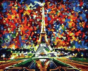 Pictura pe numere cu un cadru "Parisul colorat" 50x40 cm