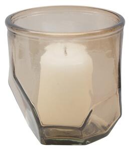 Suport lumânare din sticlă reciclată Mauro Ferretti Stone, ⌀ 9 cm, gri