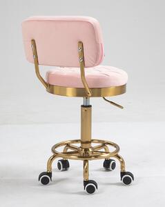 HR636 Roz modern velúr szék arany lábbal