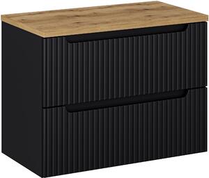 Set dulap Comad Nova Black NOVA BLACK D2 82-80-2S, blat Comad Nova Oak NOVA OAK A 89-80
