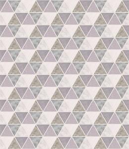 Tapet Triunghiuri cu inserții texturate, un amestec de liliac și gri, Tapet abstract, a00917 : Uwalls.ro