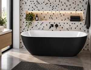 Cada freestanding Aurelia, 170 cm, negru