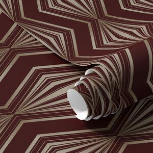 Tapet Model geometric cu diamante pe fond maro-vin, Tapet abstract, a00925v1 : Uwalls.ro